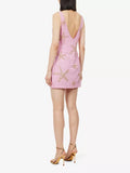 Shiny Pink Sleeveless Star Sequin Short Party Dress Homecoming Dress HZ1024