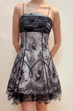 Chic Floral Spaghetti Strap A-line Chiffon Short Party Dresses Homecoming Dresses, HZ1024