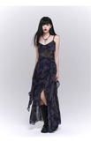 Fashion Design Sense Long Black Spaghetti Strap Dress HZ1024