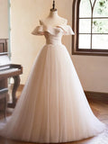 Beautiful Spaghetti Straps Floor Length Prom Dress, Champagne Sleeveless Backless Evening Party Dress HZ1024