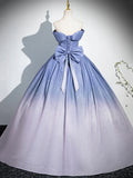 Beautiful Gradient-Color Glitter Sequins Prom Dresses, A-Line Princess Off-The-Shoulder Sleeveless Blue Formal Dresses HZ1024