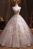 Purple Tulle Sequins Long Prom Dress, A-Line Evening Dress HZ1024