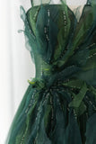 Green Tulle Long A-Line Prom Dress, Green Formal Evening Dress HZ1024